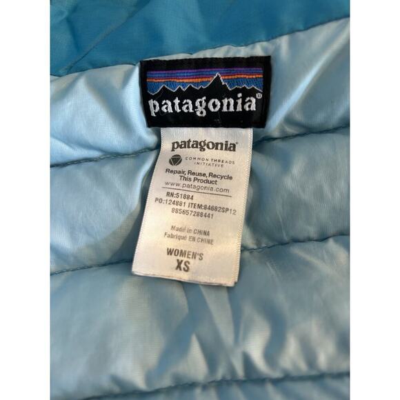Patagonia Down Sweater Puffer Jacket Blue Teal Women's Size XS Preloved - Picture 8 of 11